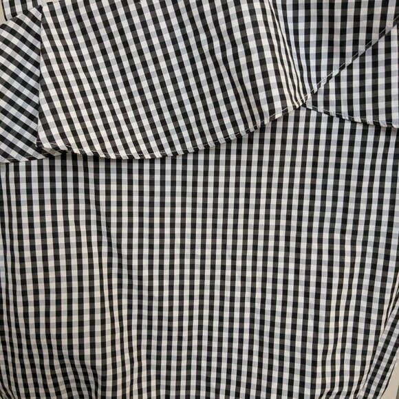 BCX Black & White Gingham One Shoulder Look Sleeveless Top, Size Large - Picture 3 of 11